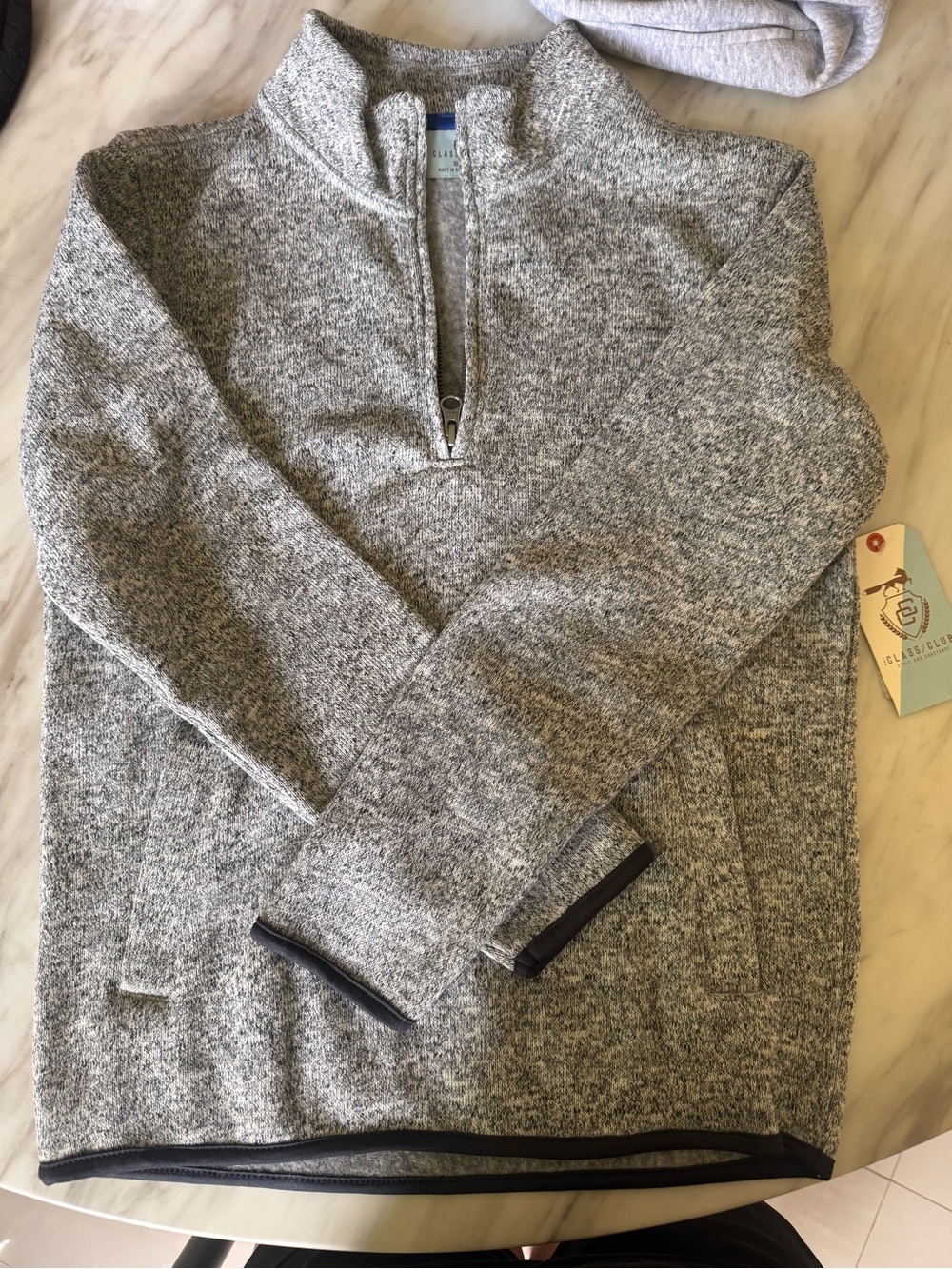Boy’s Quarter-Zip Sweater Pullover - Gray/Black